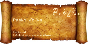 Pasko Éva névjegykártya