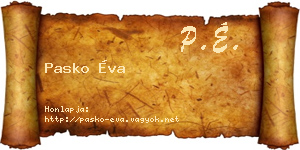 Pasko Éva névjegykártya