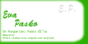 eva pasko business card